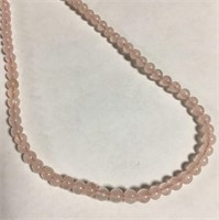 Pink Quartz Necklace With Sterling Clasp