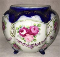 Hand Painted Porcelain Footed Bowl