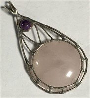 Sterling Silver Pendant With Large Stones