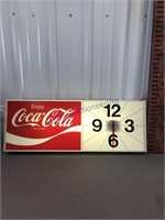 Coca-Cola clock--34" wide x 12.5" tall