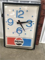 Pepsi clock--40" tall by 30.5" wide