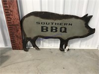 Southern BBQ tin pig yard art