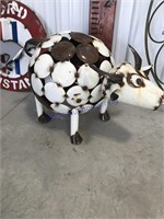 Tin cow yard art