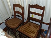 2 cane bottom chairs