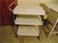 retro metal rolling kitchen cart