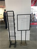 2 Metal display stands one holds a poster and