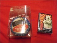 Coca Cola Xmas Ornament & Play Cards