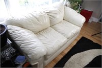 White Leather Love Seat