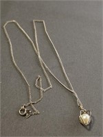 Sterling Silver Necklace Pearl Heart Cage Pendant