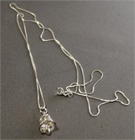 Sterling Silver Necklace and Bell Pendant