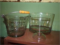 GLASS PAIL & COMPOTE DISH