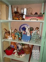 ASSORTED CANDLES, BASKETS, COOKIE JARS & MORE