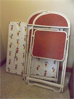 CHILDREN'S TABLE & TWO FOLDING CHAIRS