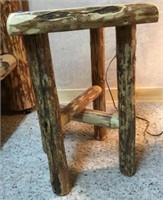 Pine Log Side Table