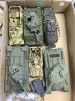 6 Toy Military Tanks With Parts