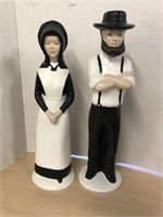 Painted Ceramic  Amish Couple