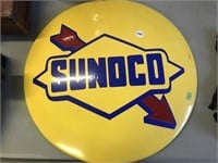 Round Metal Sunoco Sign