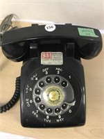 Black Rotary Phone *works