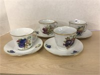4 Teacups & Saucers - Made In Western Germany