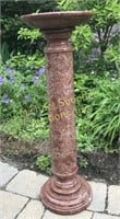 NEOCLASSICAL RED- BROWN MARBLE COLUMN PEDESTAL