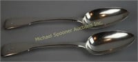 PAIR ENGLISH STERLING SERVING SPOONS DATED 1825
