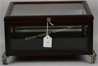 MAHOGANY FINISH GLASS DISPLAY CASE