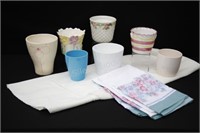 Ceramic Decorative Plant Containers & Table Cloths