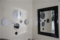 Framed Beveled  & Round Mirror Sets