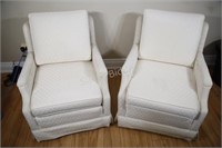 Pair of Living Room Swivel Occasional Chairs