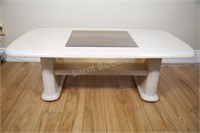 White Wash Oak Finish Coffee Table & Glass Insert