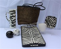 Danier Leather Hand Bag & Zebra Decor