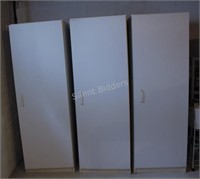Three Single Sets of White Laminate Cupboards
