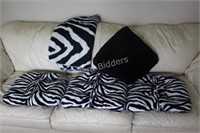 Black & White Zebra Toss Cushions & Throw