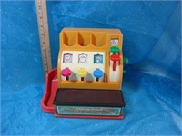 Early Fisher Price Cash Register; drawer opens
