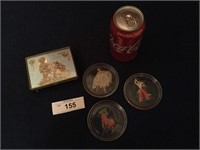 Vintage Trinket Box & (3) Coasters