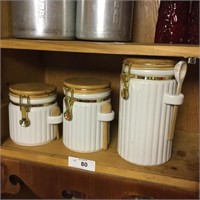 (3) Pieces White Canister Set