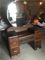 Art Deco Step Down Dresser with Mirror