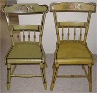 Pair of Tole-Painted Chairs