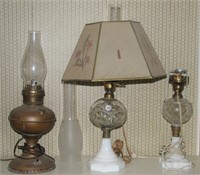 Group of Three Antique Table Lamps