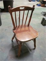 Wood chair, handle in back