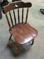Wood chair, handle at top