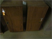 Pair of particle board cabinets