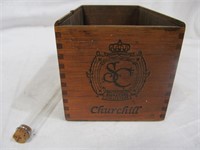 Churchill fingered box w. glass vial