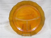 Carnival glass devided plate