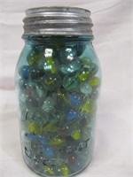 Ball jar full of marbles