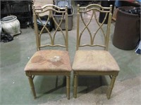 Bamboo look chairs, 2 x $