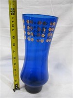 Vase, blue w. gold