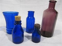 Group of bottles & vase