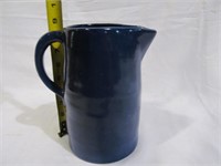 Blue pottery pitcher