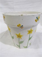 Flower pot w. yellow flowers & insects